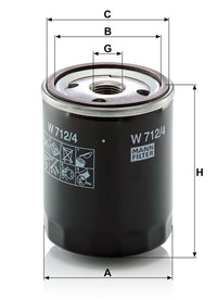 Mann-filter Oil Filter W712/4---Tractor