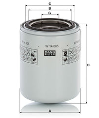 Mann-filter Hydraulic Filter for operating hydraulic W14005---Tractor