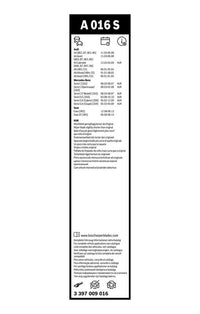 Bosch Aerotwin Wiper Blades A016S