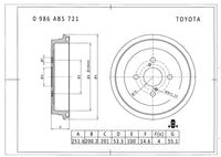 Bosch Rear Brake Drum PBRD4108