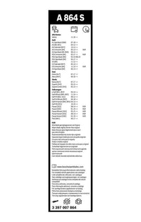 Bosch Aerotwin Wiper Blades A864S